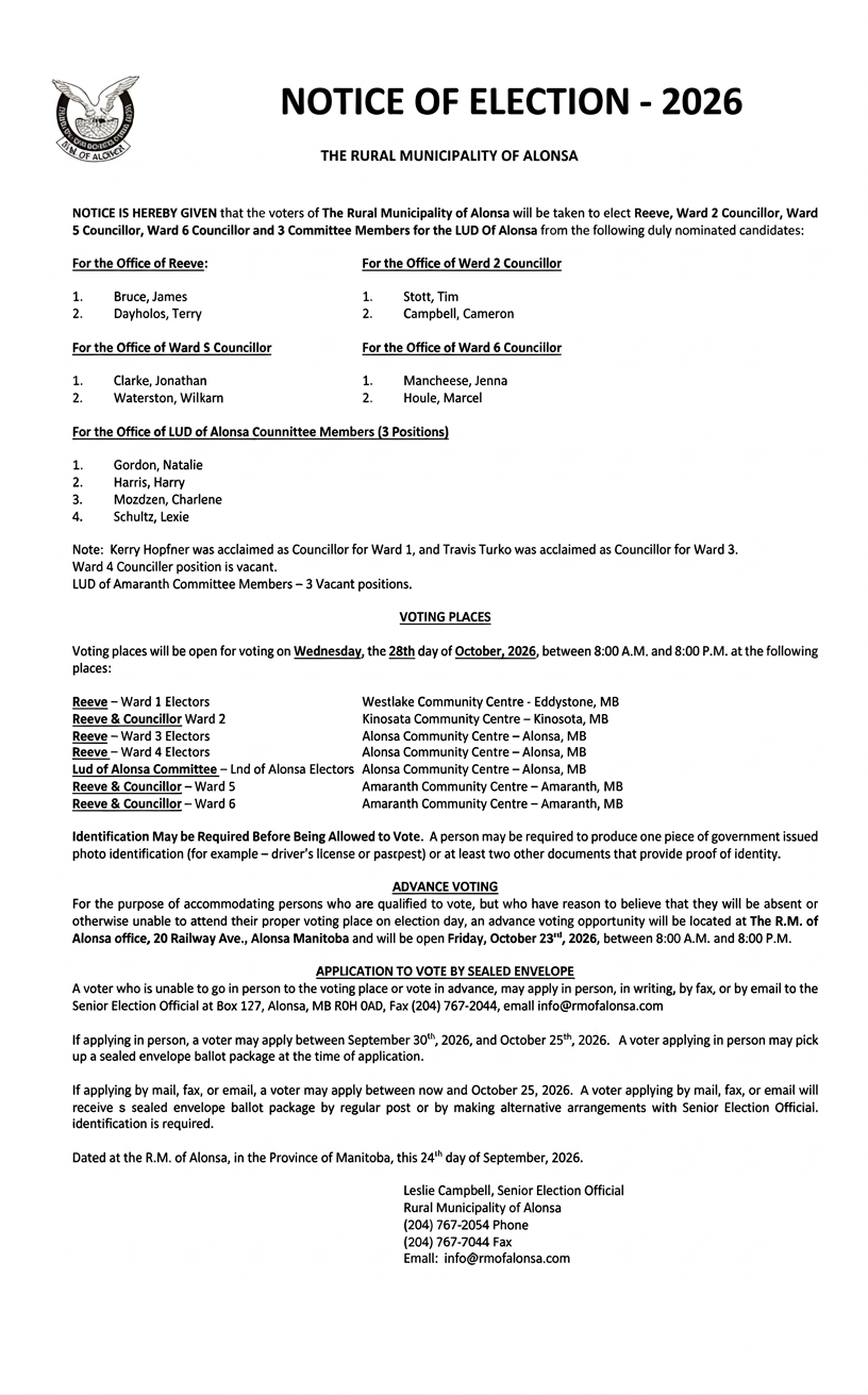 Notice of Election 2026